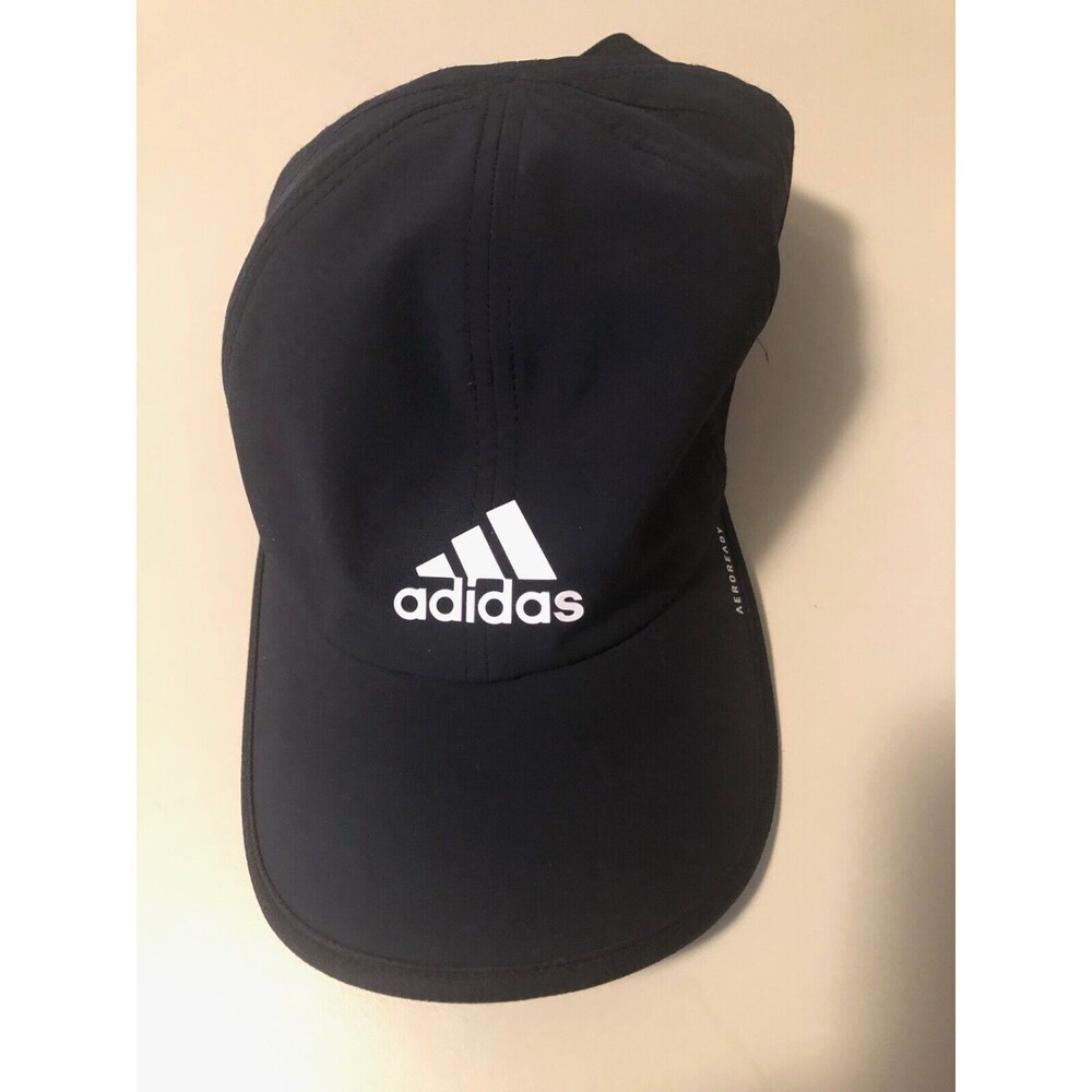 Adidas Running Hat Cap Black Aeroready Adjustable Lightweight Classic Fit